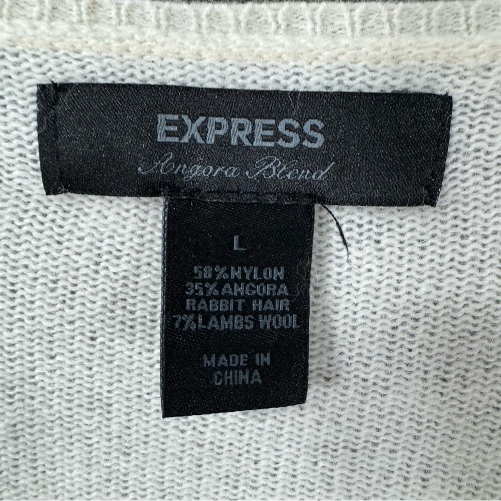 Express Angora Wool Blend Rhinestone Button Cardigan - Picture 9 of 10